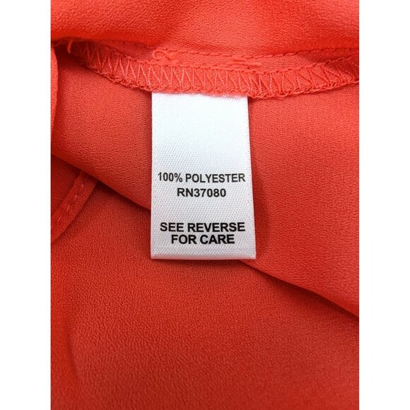 Cato Woman Orange Sleeveless Polyester Blouse Asymmetrical Hem Line Size 22/24W - Picture 11 of 11